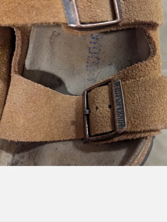 Birkenstock Tan Suede Double Strap Sandals - Picture 3 of 6